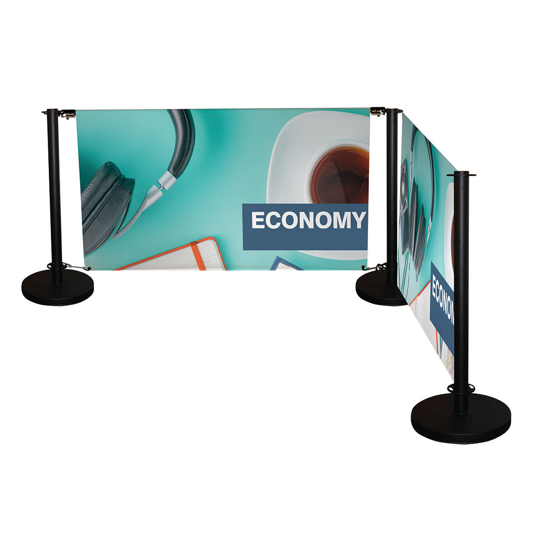 Absperrständer mit Werbebanner Eco