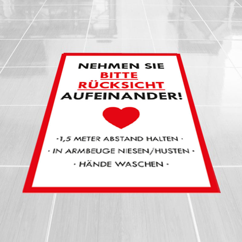 Bodenaufkleber 80 x 60 cm