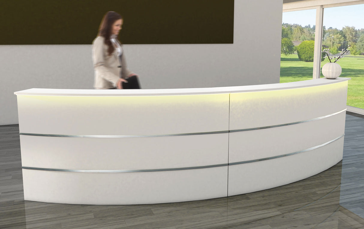 Design Empfangstheke gebogen mit Beleuchtung