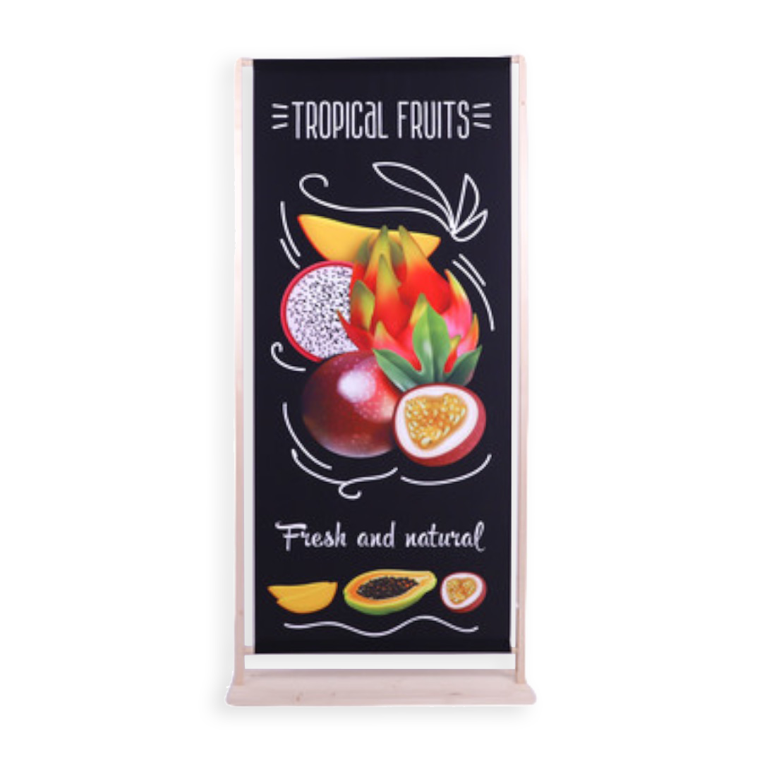 Displaybanner aus Holz