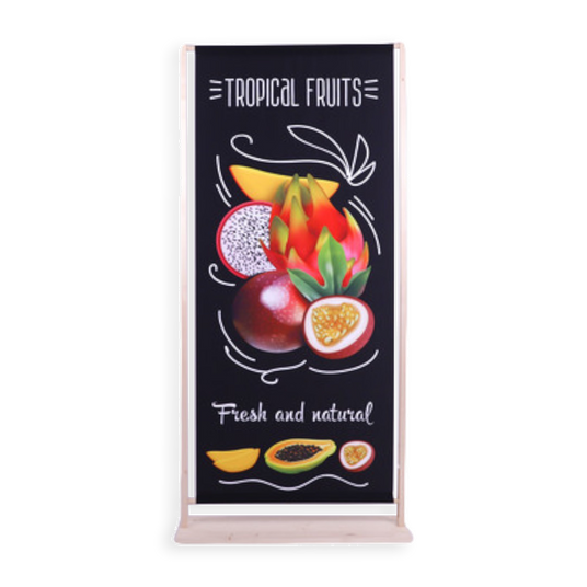 Displaybanner aus Holz