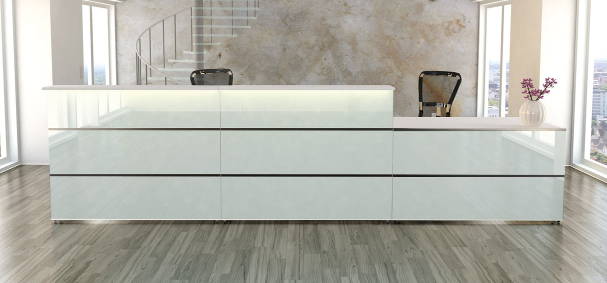 Empfangstheke Praxis gerade mit Beleuchtung