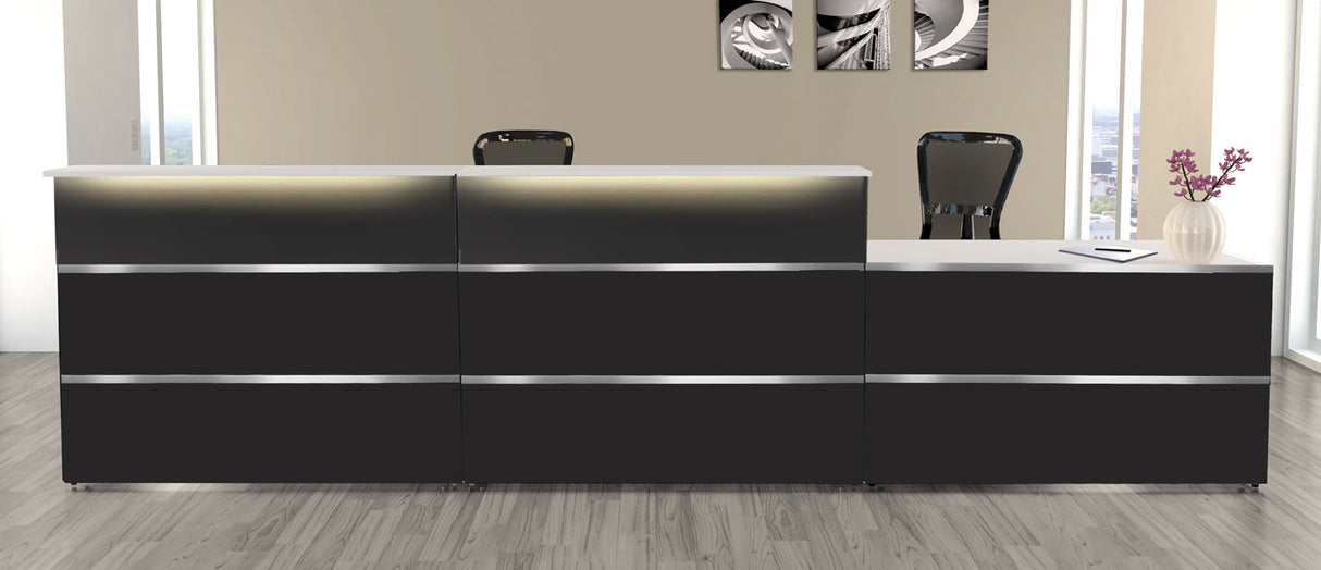 Empfangstheke Anthrazit gerade mit Beleuchtung