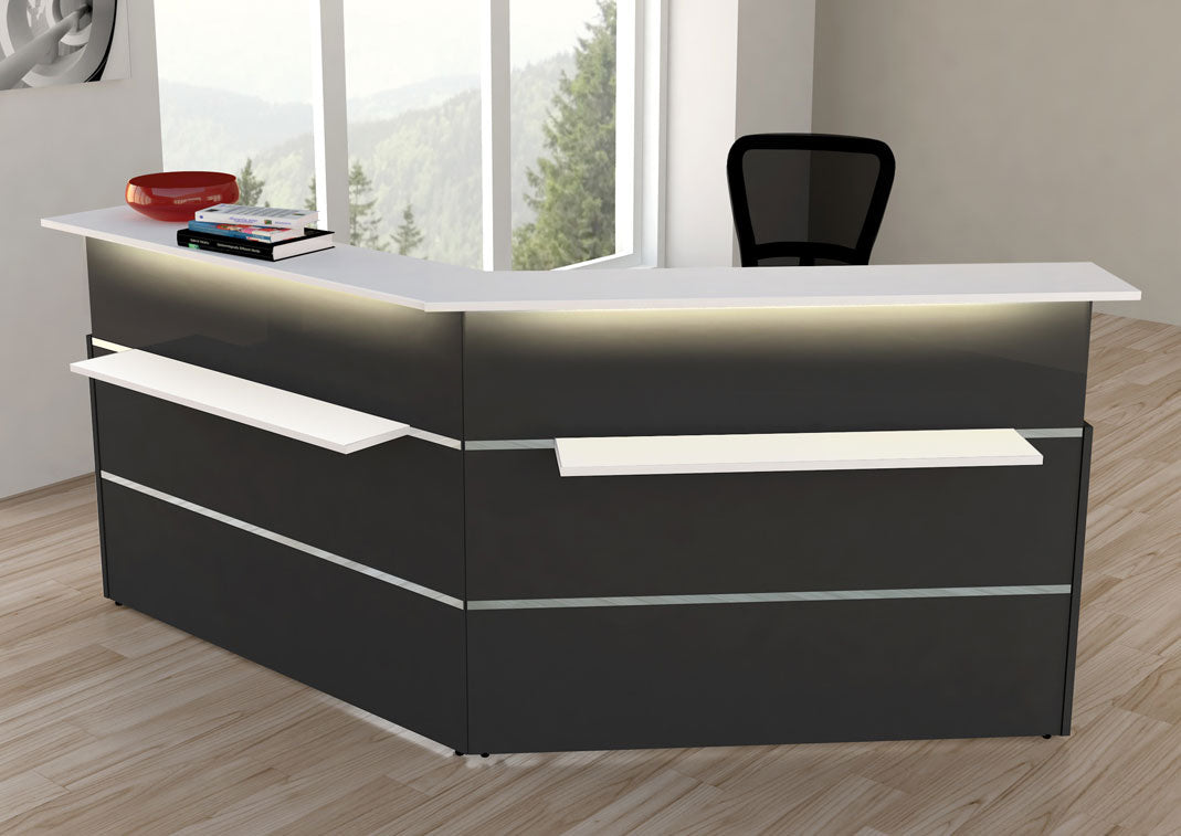 Empfangstheke Anthrazit (gewinkelt)