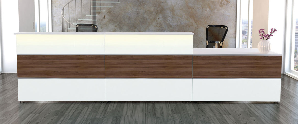 Empfangstheke Lobby gerade mit Beleuchtung