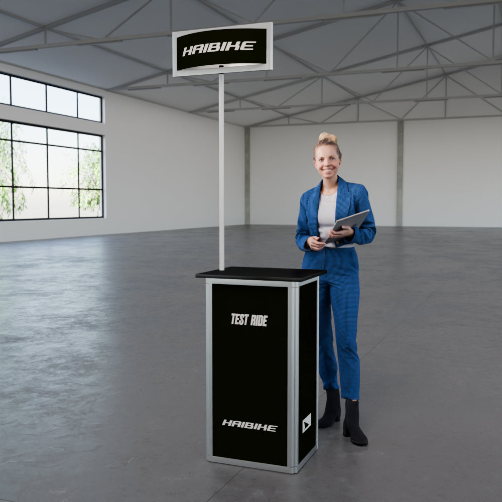 Faltbare Theke mit Logo/Motiv "AluFold Pro 1S"