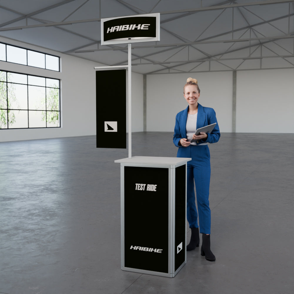 Faltbare Theke mit Logo/Motiv "AluFold Pro 1S"