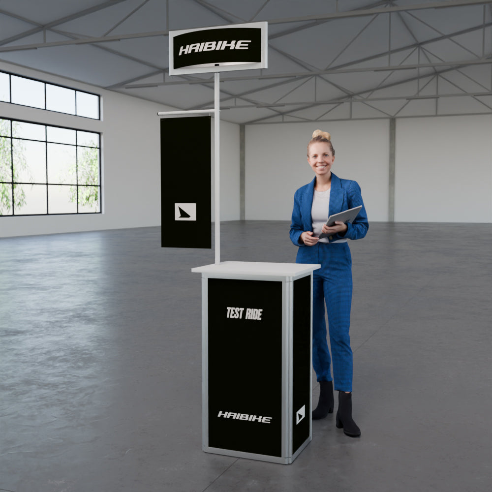 Faltbare Theke mit Logo/Motiv "AluFold Pro 1S"