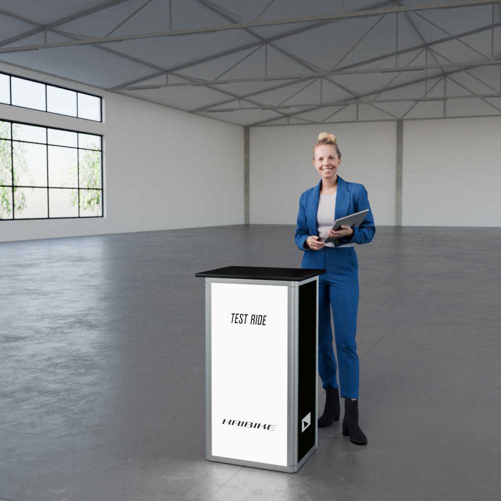 Faltbare Theke mit Logo/Motiv "AluFold Pro 1S"