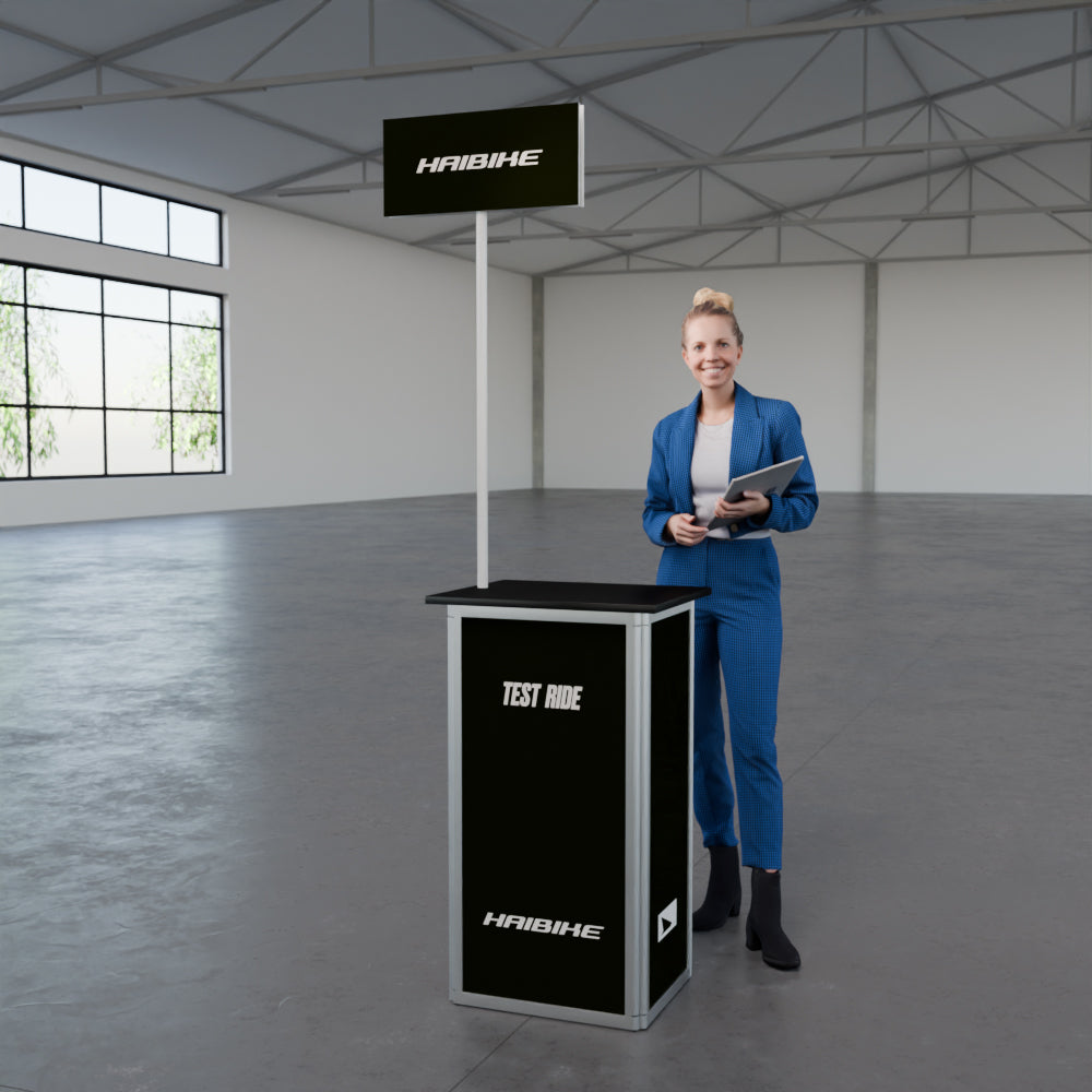 Faltbare Theke mit Logo/Motiv "AluFold Pro 1S"