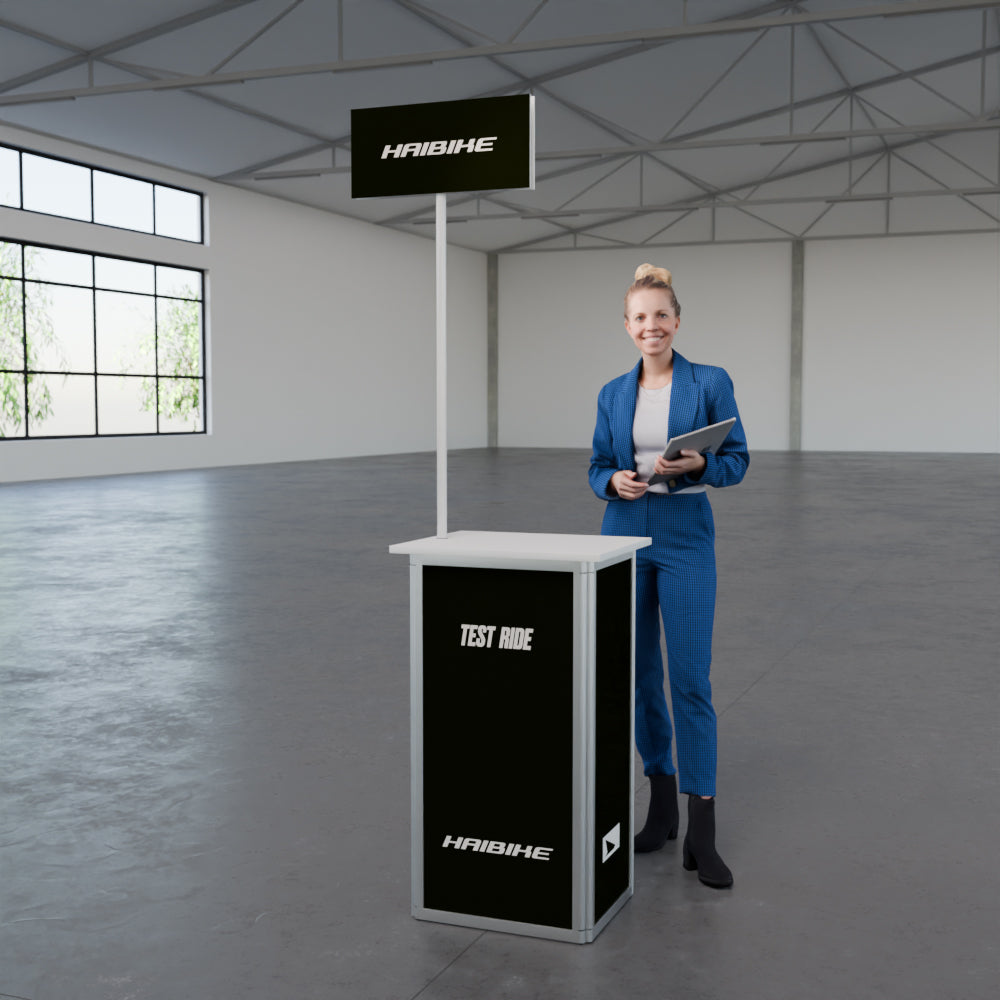 Faltbare Theke mit Logo/Motiv "AluFold Pro 1S"