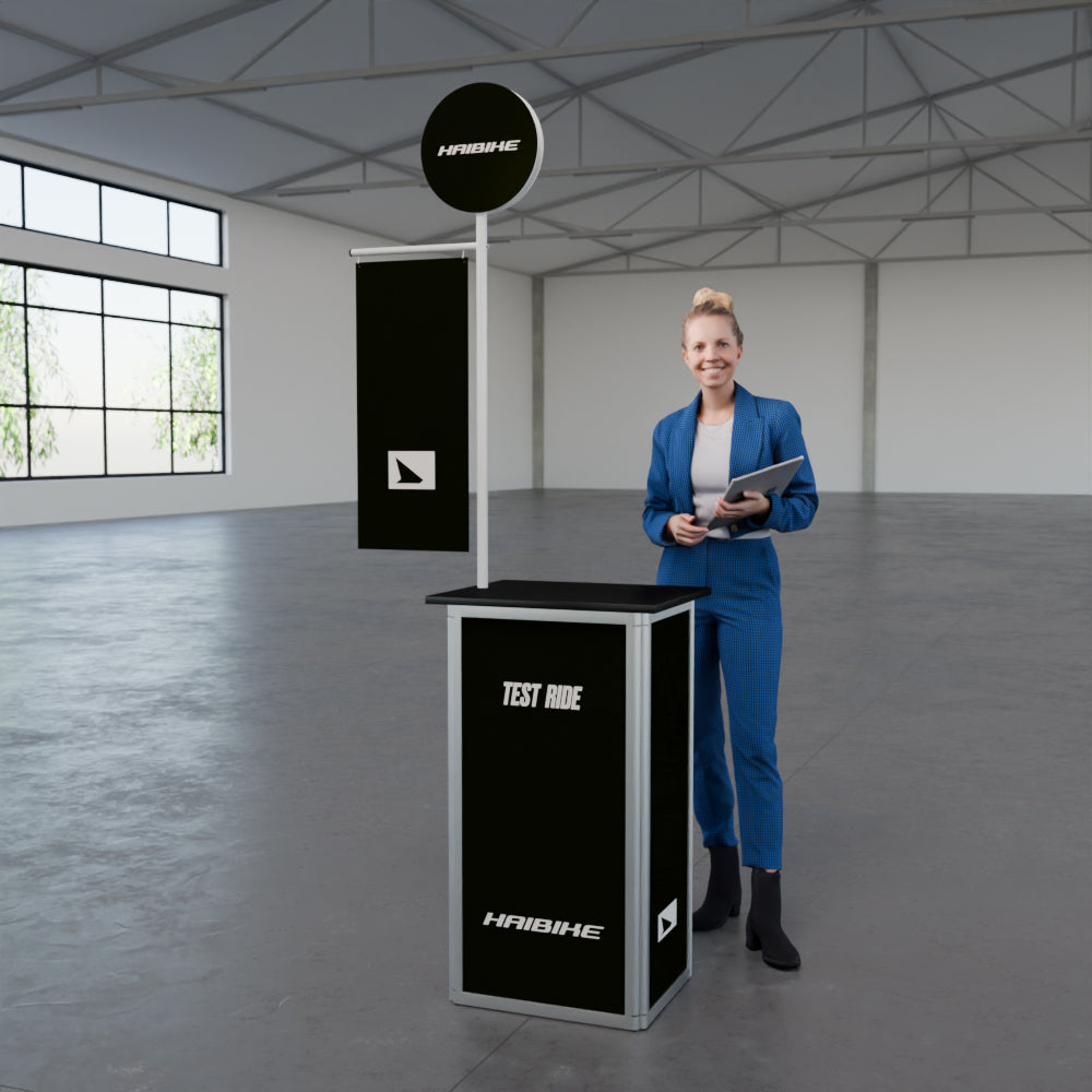 Faltbare Theke mit Logo/Motiv "AluFold Pro 1S"