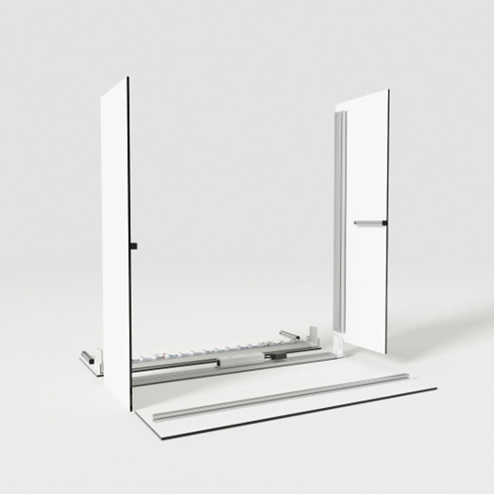 LED Counter mit abschließbaren Schiebetüren