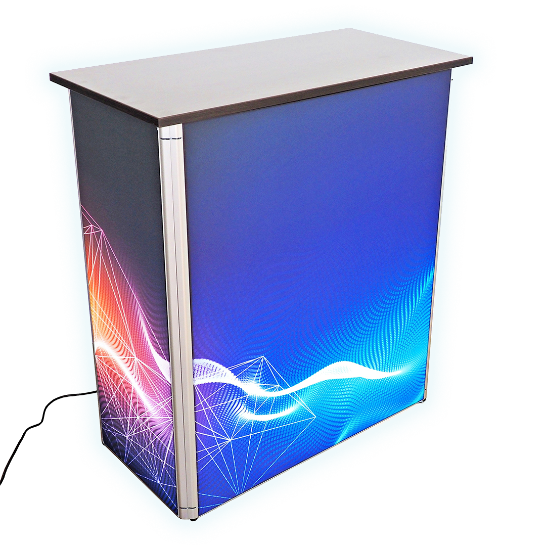 LED Event Textiltheke Alufold