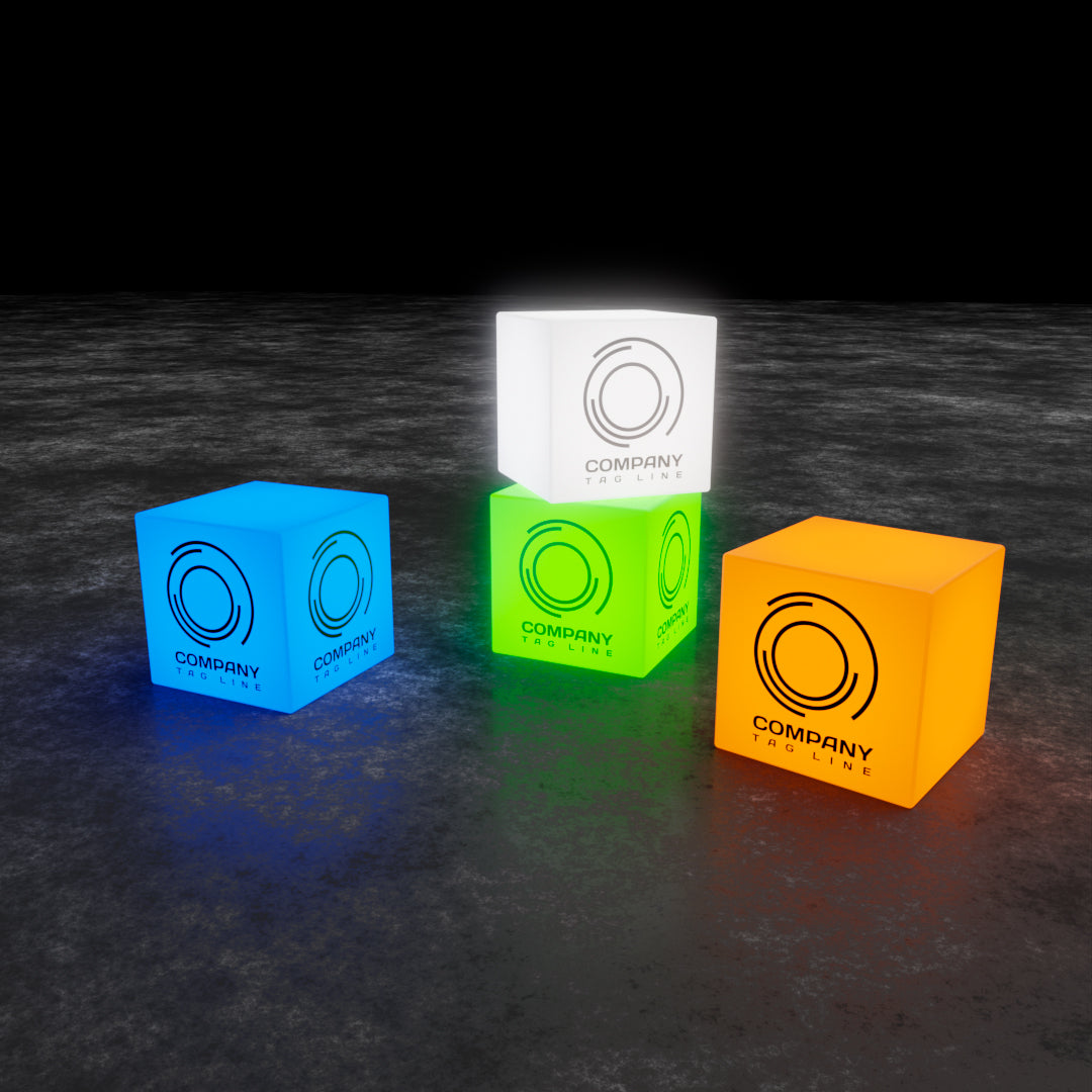 LED Sitzwürfel mit Werbedruck