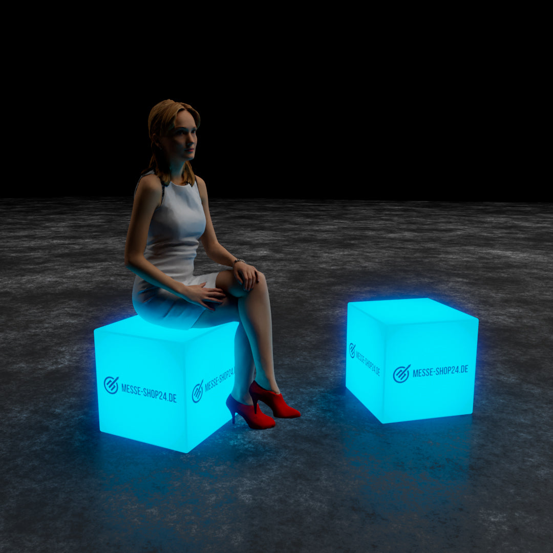 LED Sitzwürfel mit Werbedruck