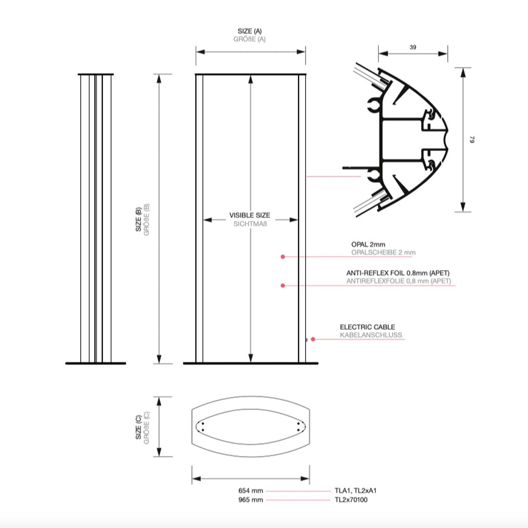 LED Werbepylone „HM Lightstand“