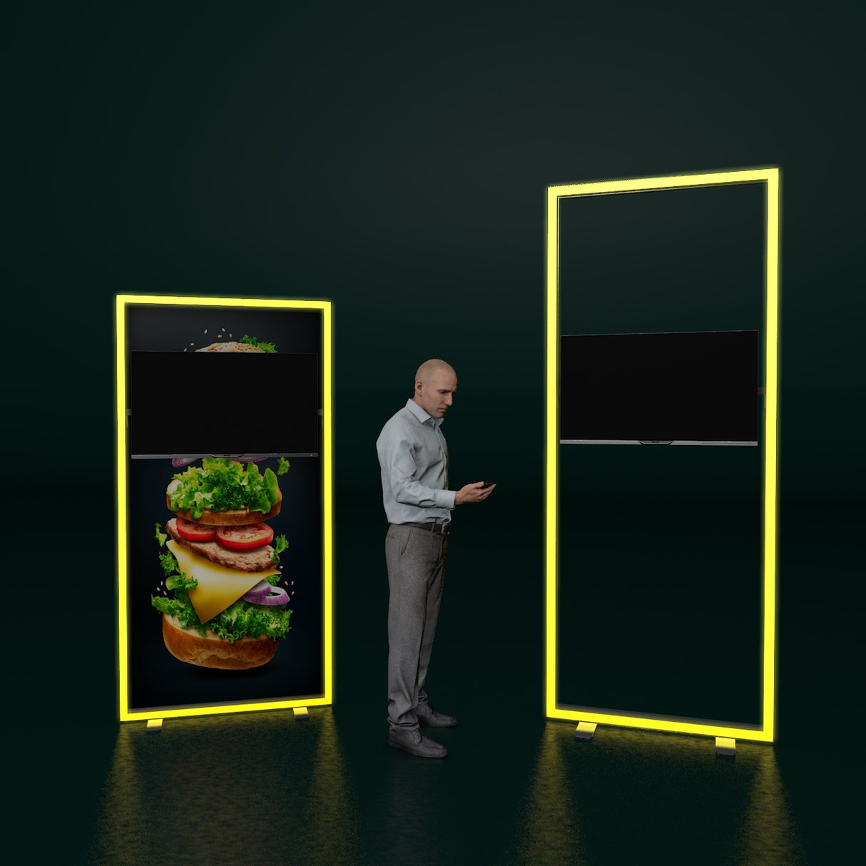 Leuchtkontur RGB ONE mit Bildschirmhalter