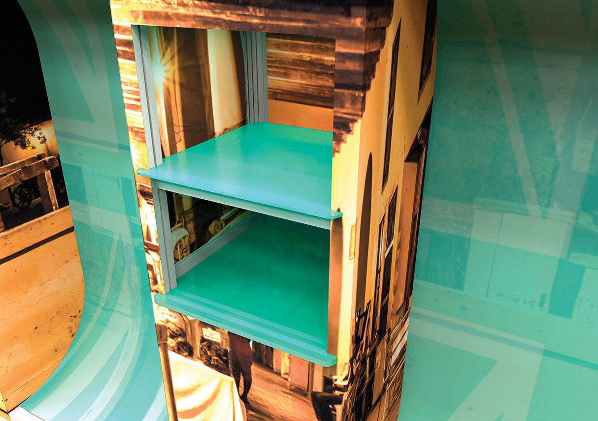 Messestand 4x3 m mit Regalen PremiumFrame B7
