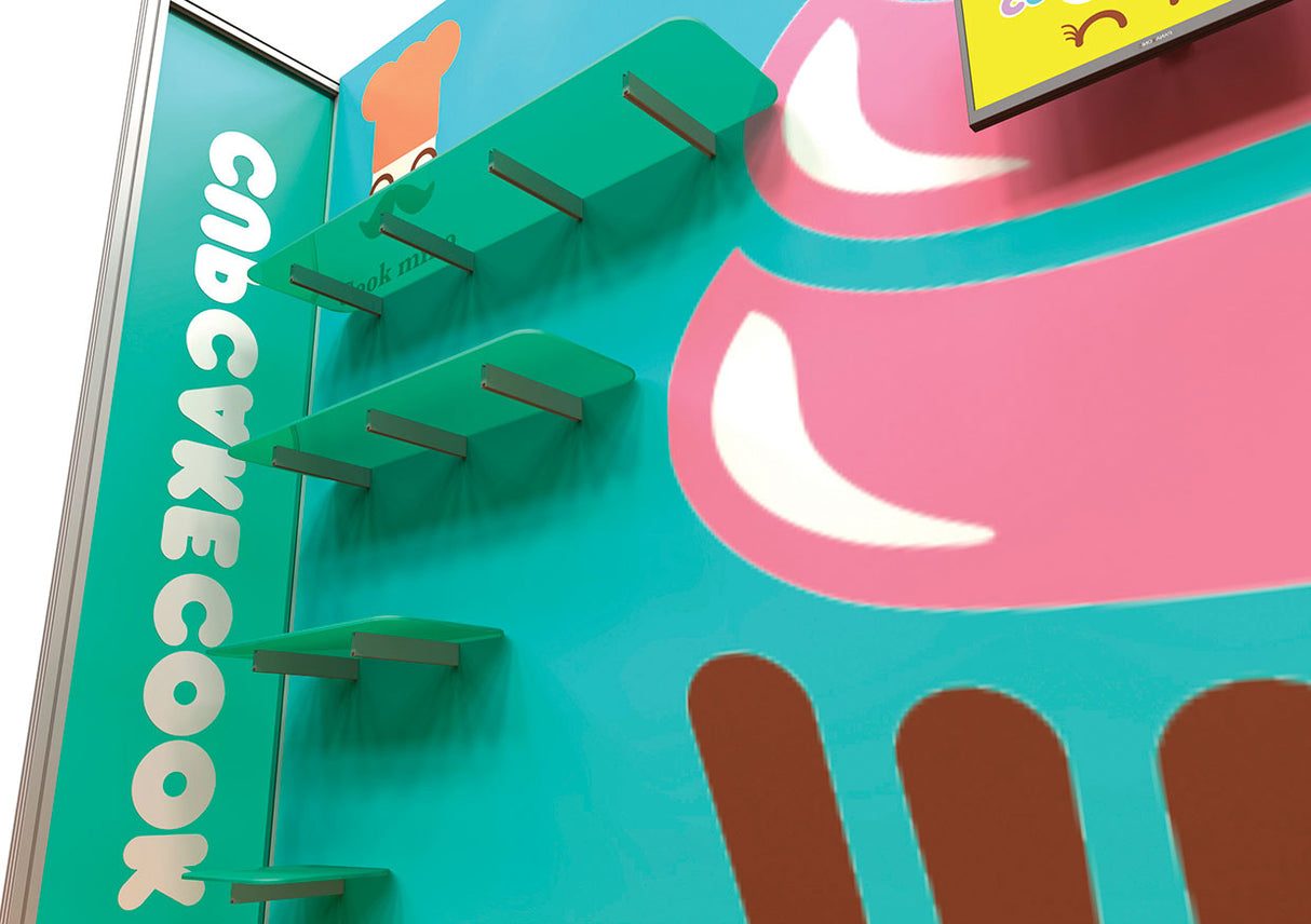 Messestand 4x4 m mit Regalen PremiumFrame C2