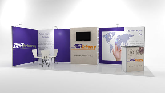 Messestand mit Bildschirm 6x2