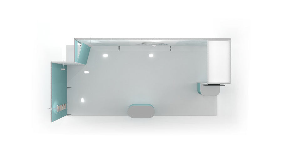 Messestand mit Theke 6x3m