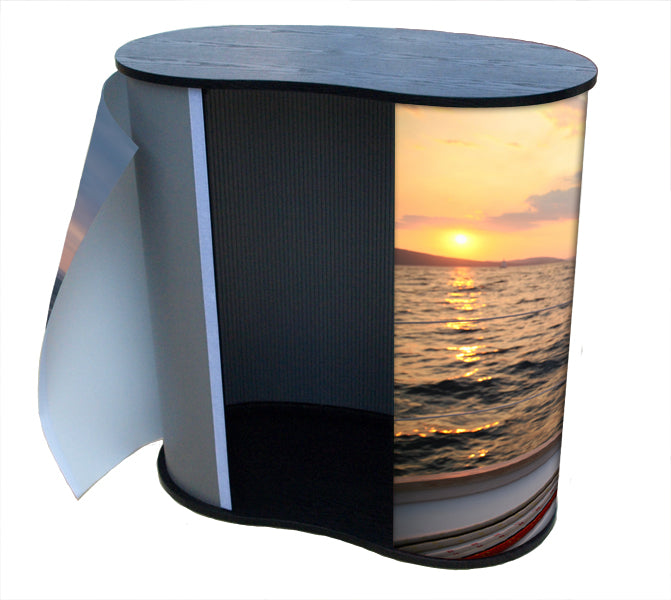 Messetheke gebogen mit Tasche "Eco-1"