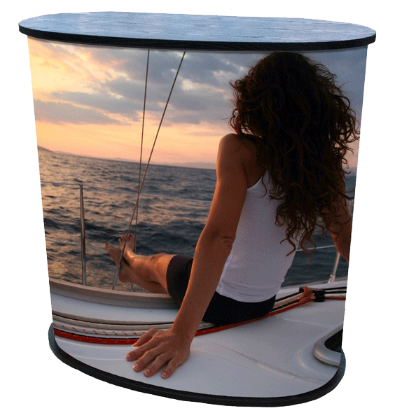 Messetheke gebogen mit Tasche "Eco-1"