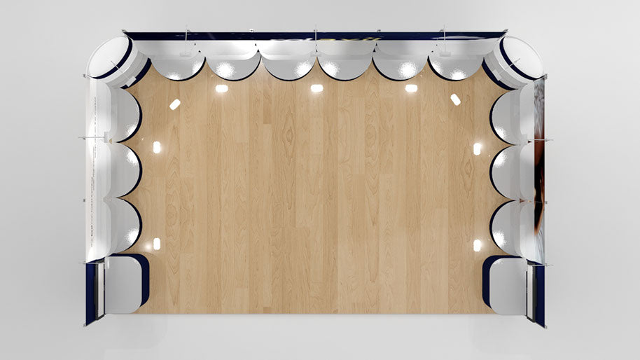 Mobiler Messestand 6x4 mit Regale