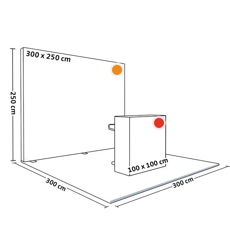 PIXLIP GO Messestand S-01 – 3×3 m Komplettset