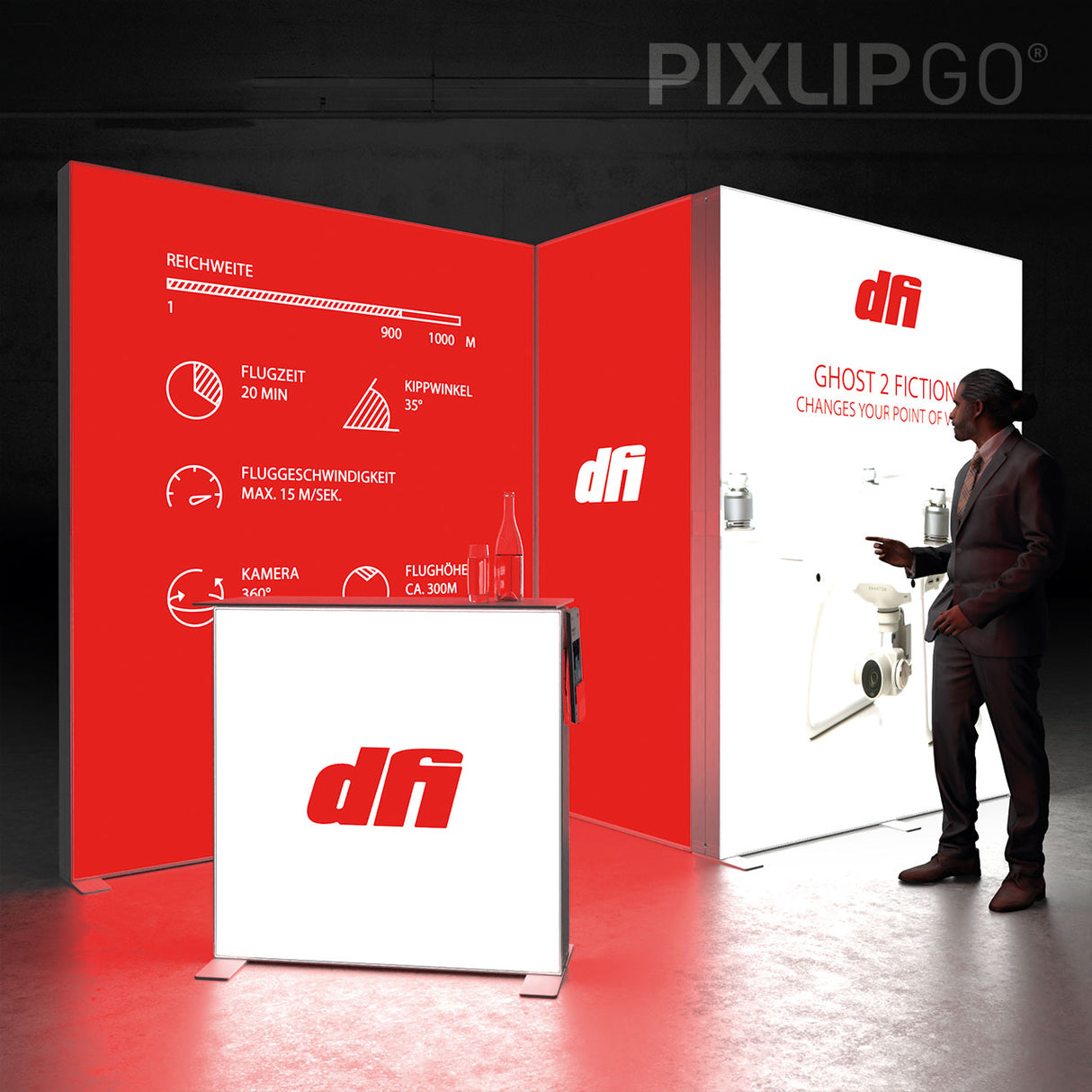 LED Messeset PIXLIP GO STAND CS4020 - Eckstand