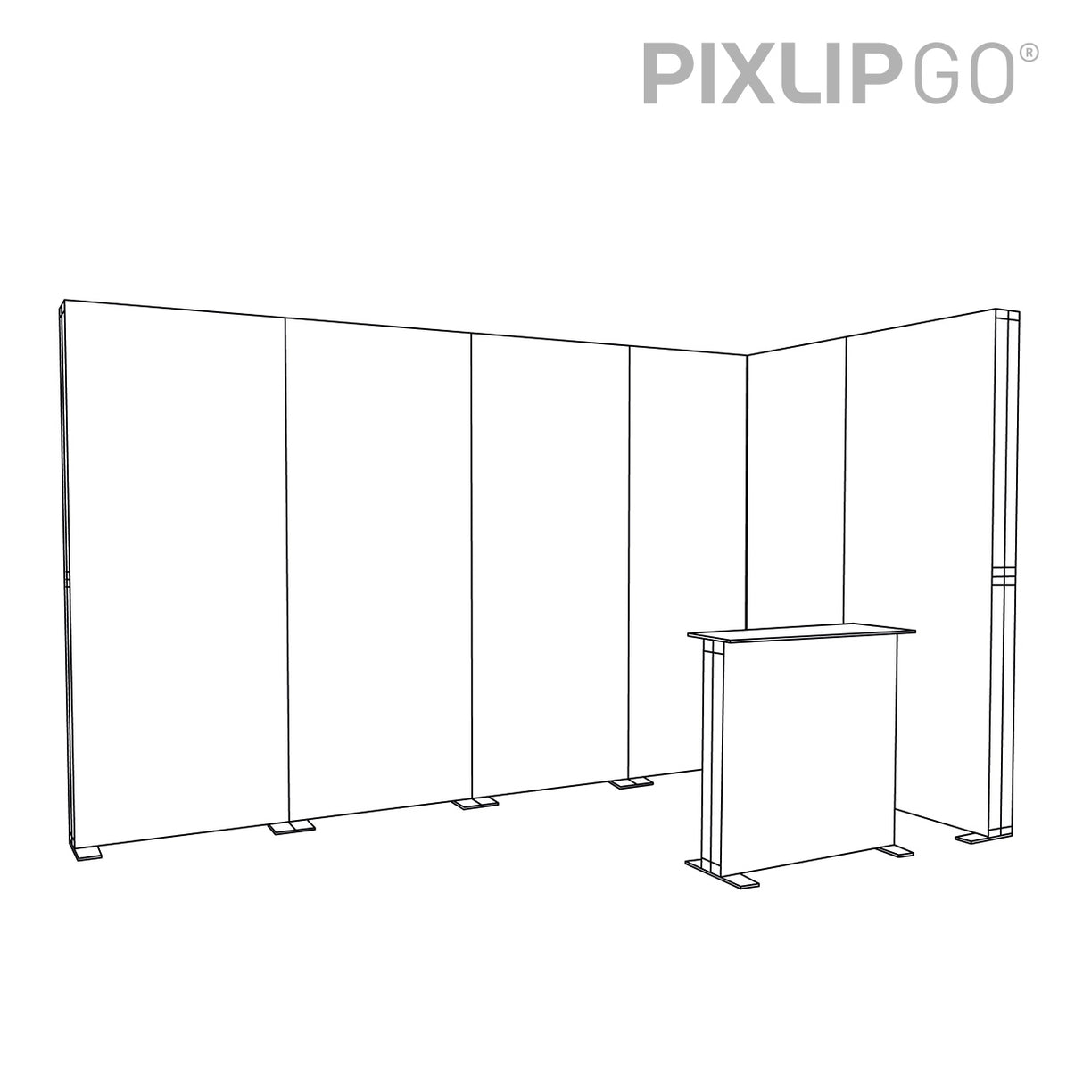 LED Messeset PIXLIP GO STAND ES4020 - Eckstand