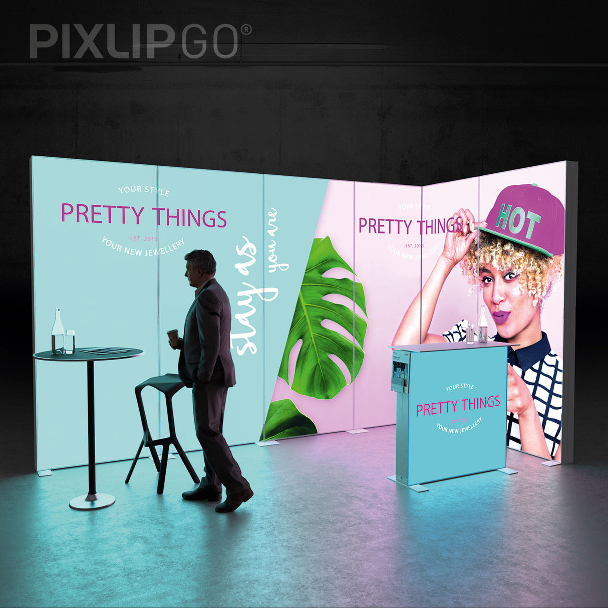 LED Messeset PIXLIP GO STAND ES4020 - Eckstand