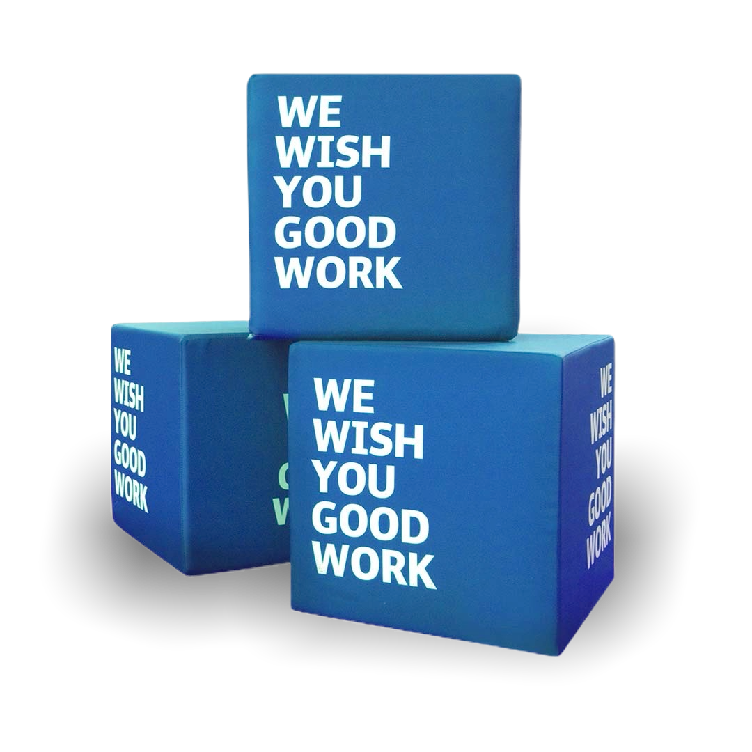 Sitzwürfel mit Druck