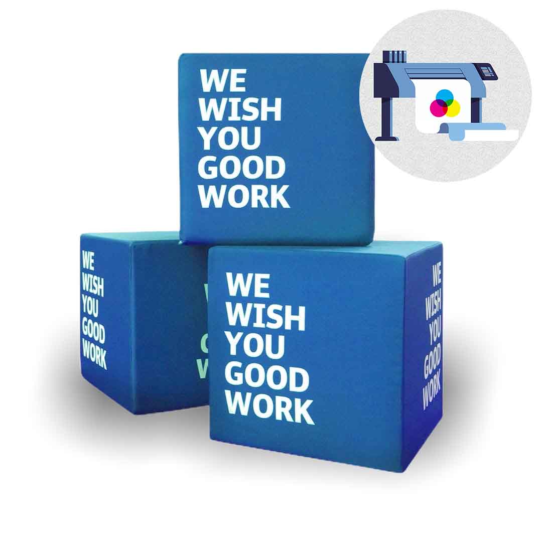 Wechselbezug für Sitzwürfel mit Druck