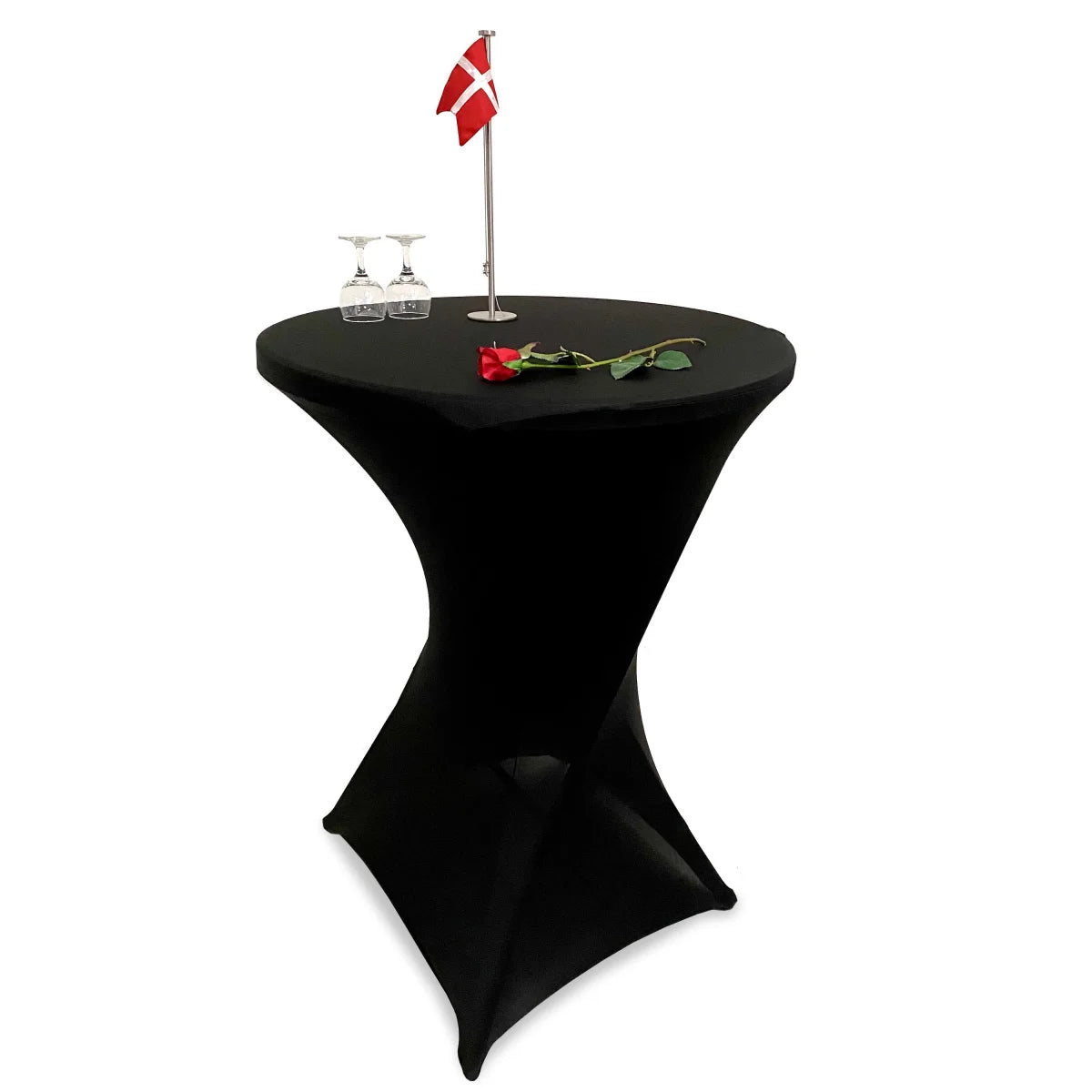 Stehtischhusse schwarz für Messe und Event für Stehtisch rund 80 cm
