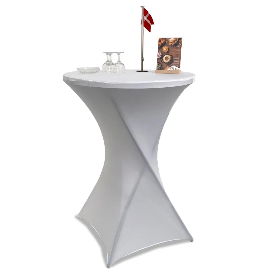 stehtischhusse weiß für Stehtisch rund 80cm, stretch, waschbar