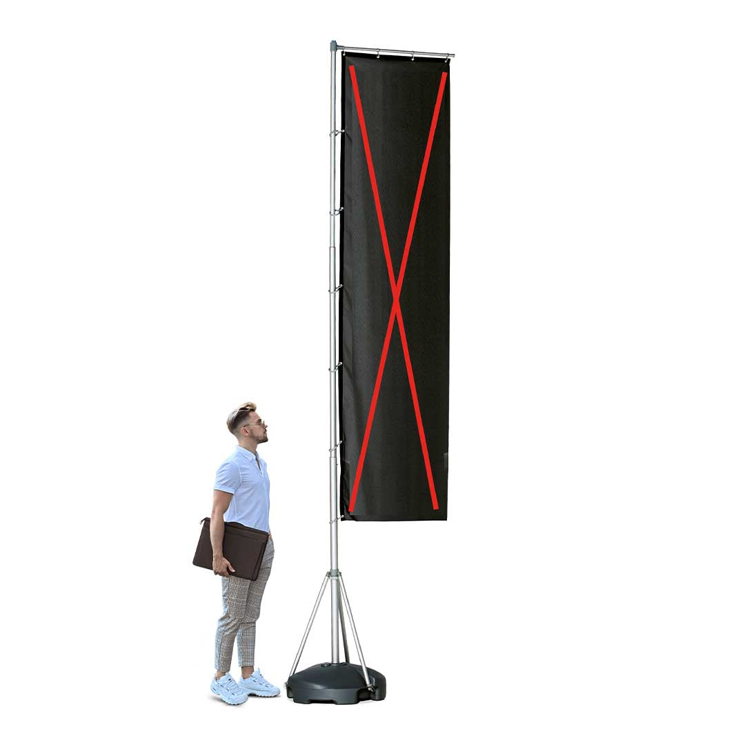 TriPole Fahnenmast mit Werbefahne (mobil)