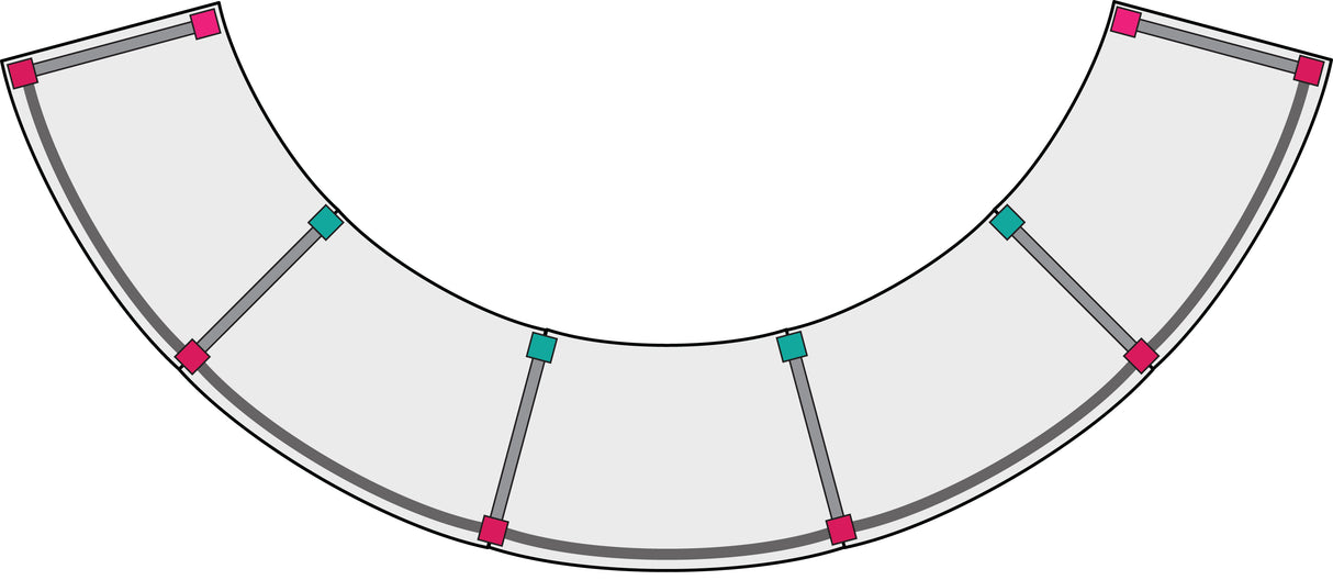 Messetresen gebogen (30°) ISOframe ISObar