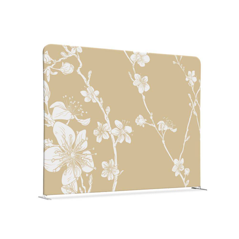 Textil Raumteiler 150-150 Doppel Abstrakte Japanische Kirschblüte Beige
