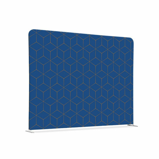Textil Raumteiler 150-150 Doppel Hexagon Blau-Braun