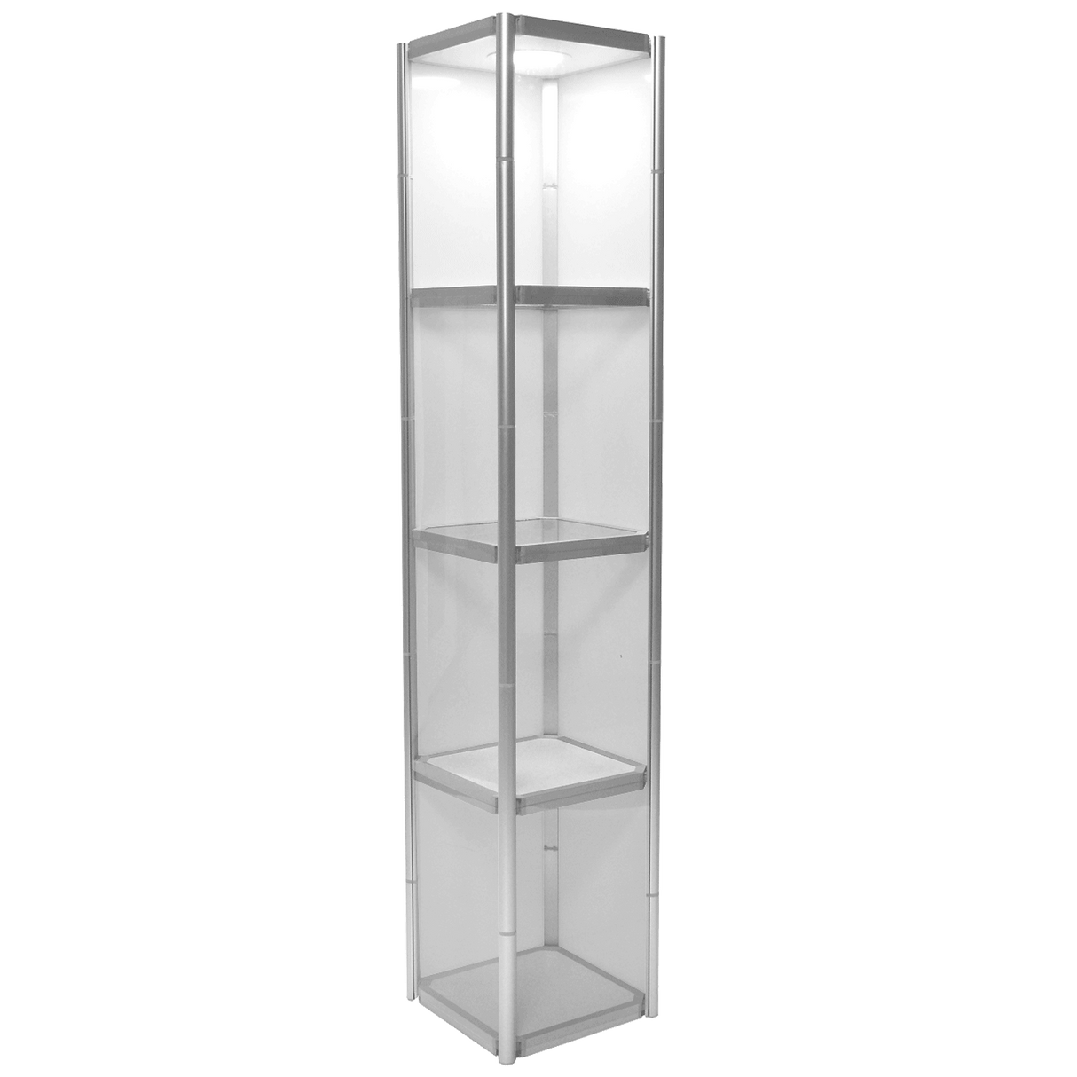 Faltbare Messevitrine eckig (LED)