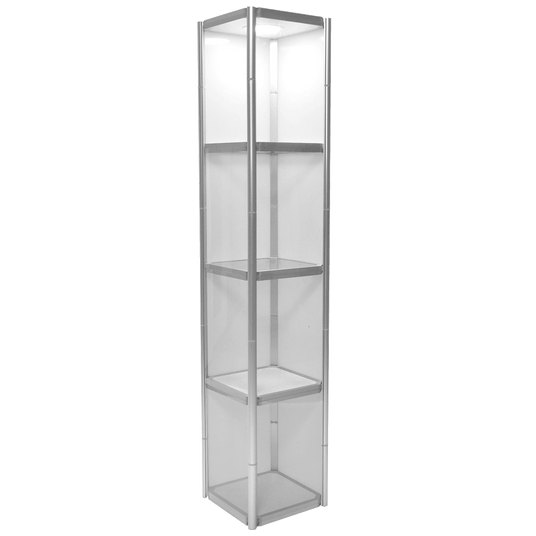 Faltbare Messevitrine eckig (LED)