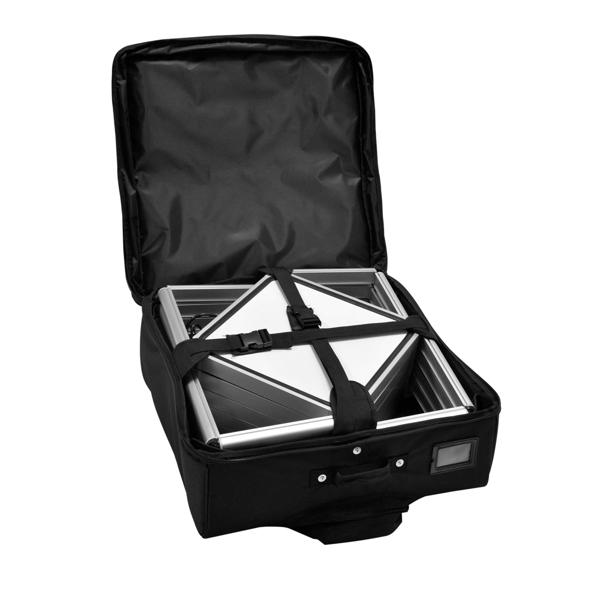 Faltbare Messevitrine eckig (LED)