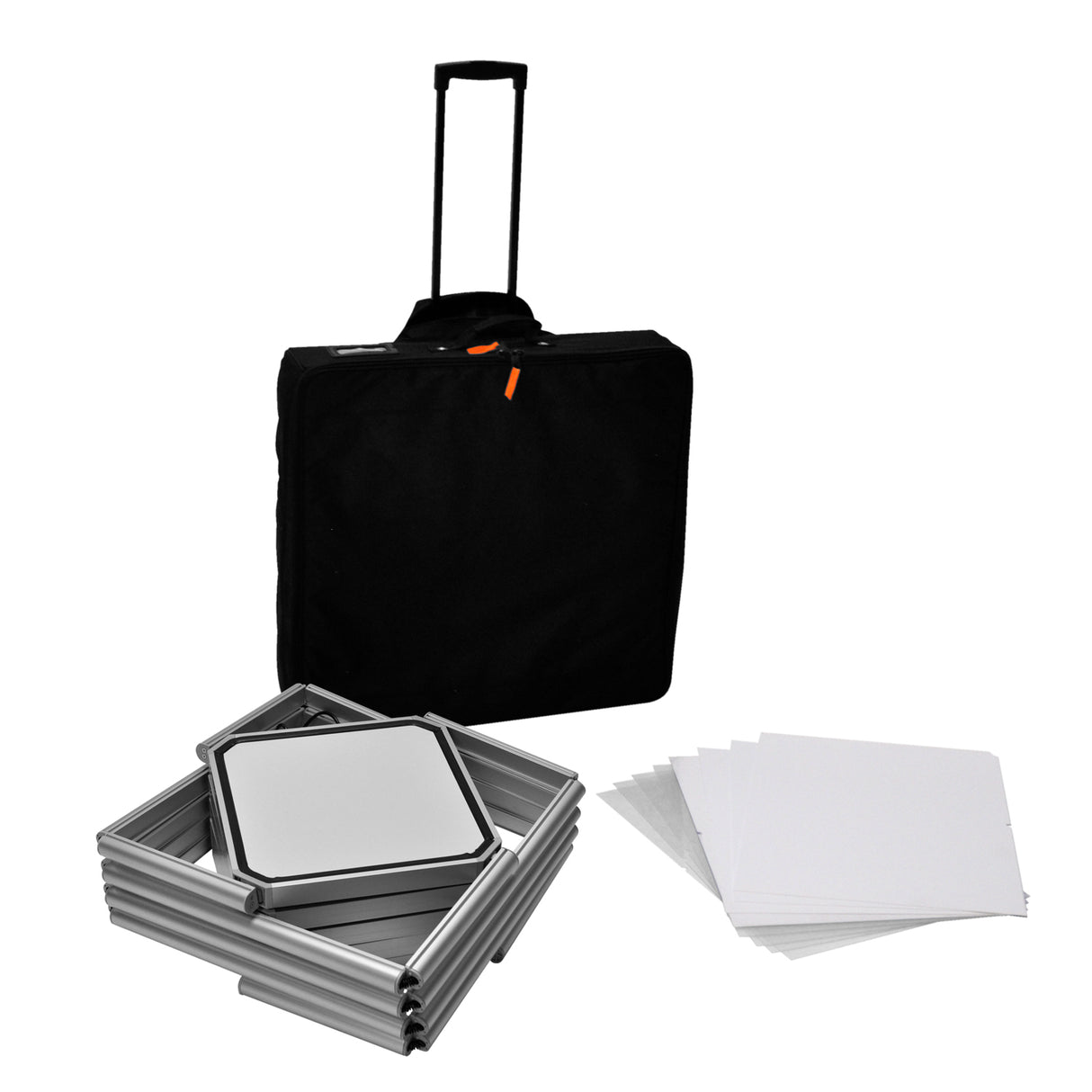 Faltbare Messevitrine eckig (LED)