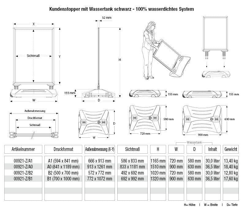 Kundenstopper A1 (schwarz)