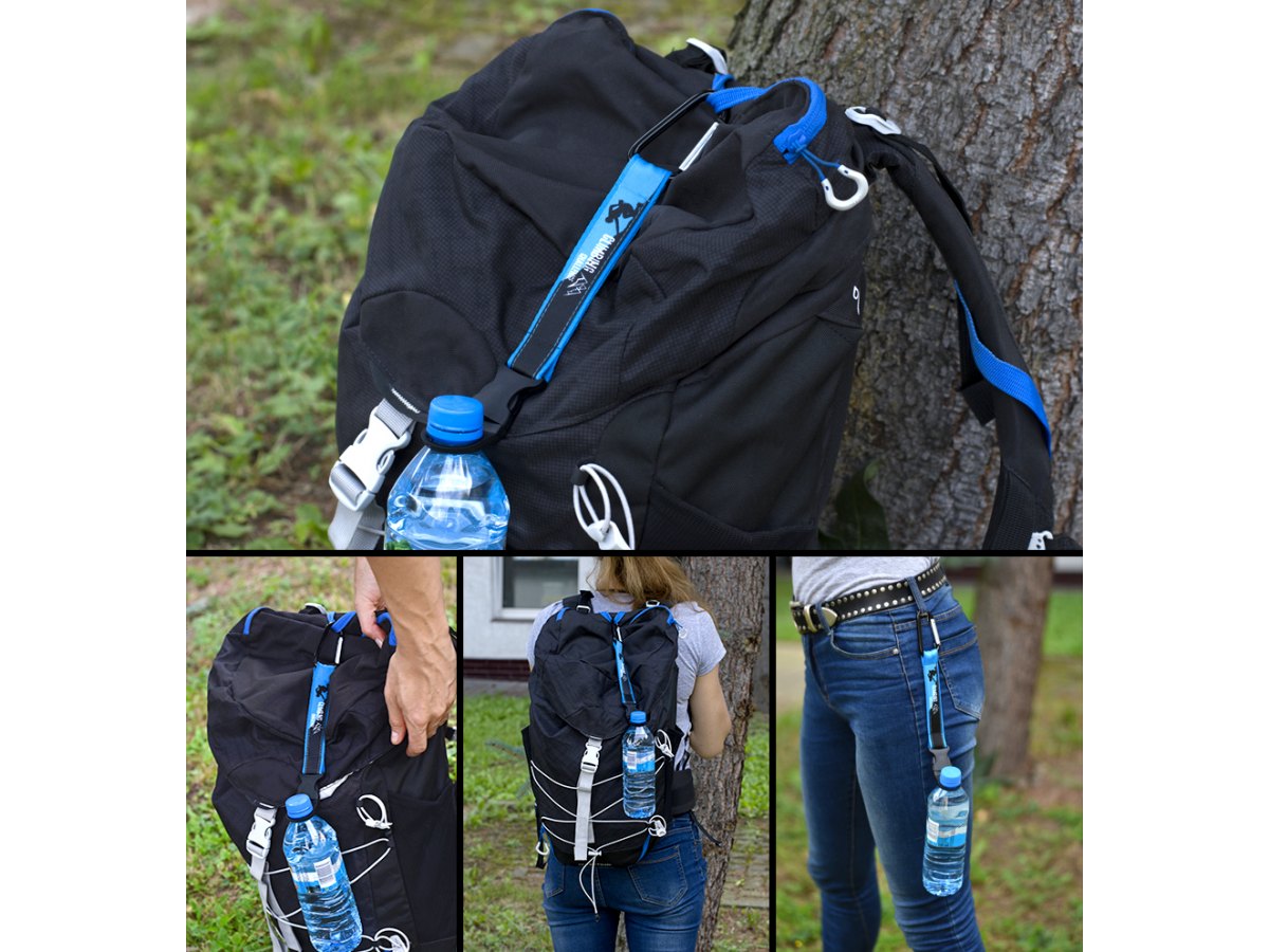 Flaschenhalter mit Karabiner inkl. Werbedruck