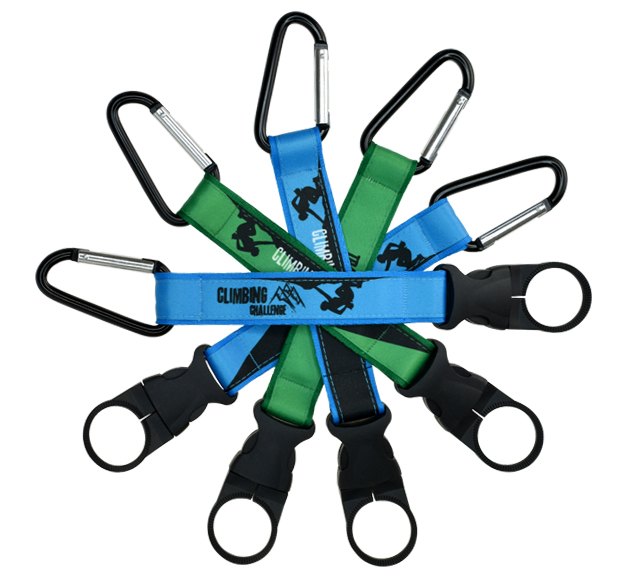 Flaschenhalter mit Karabiner inkl. Werbedruck