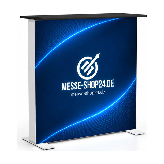 LEDUP Counter beleuchtete Theke mit Messe-Shop24-Branding – freigestellt