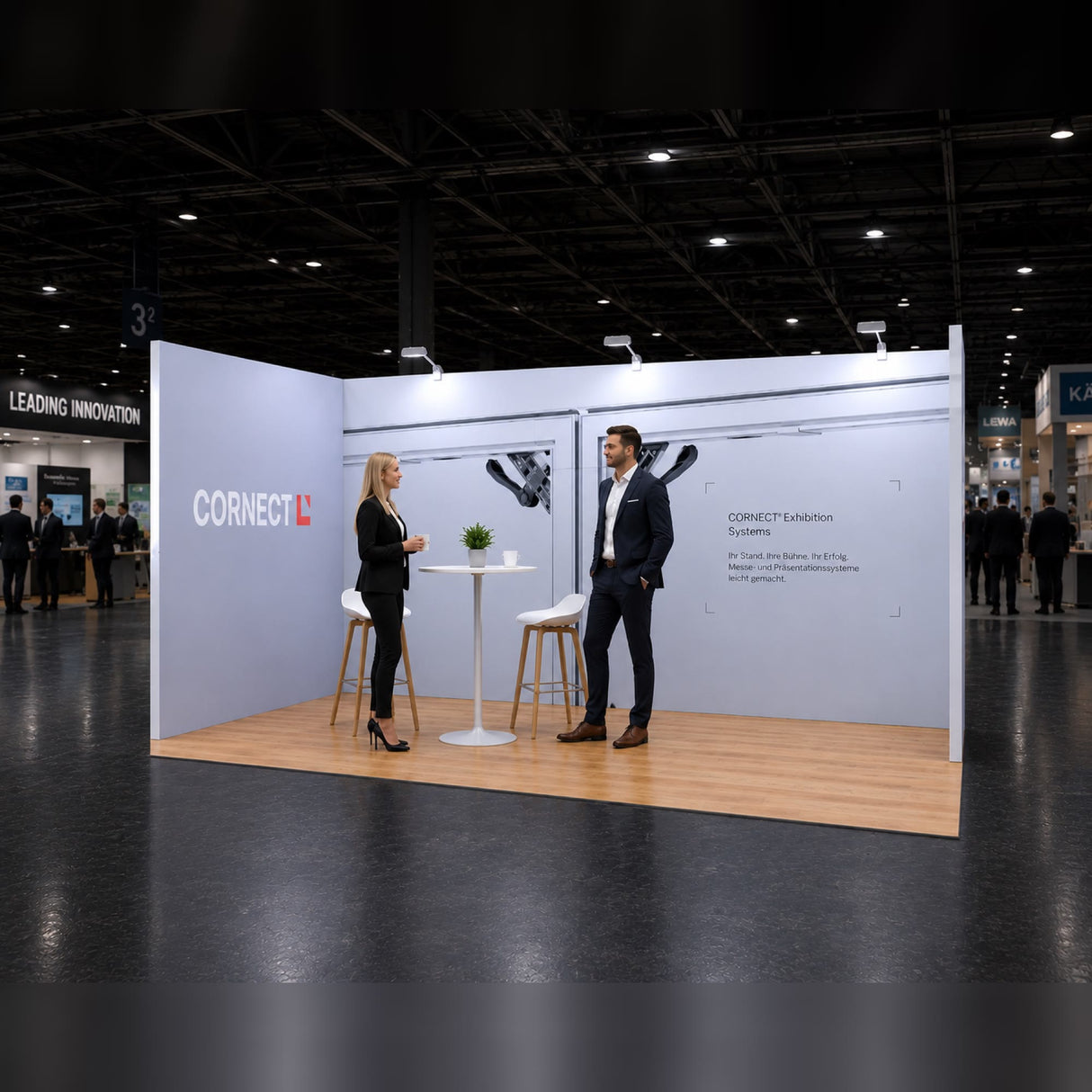 CORNECT Messepaket M – modularer Messestand bis 16 m²